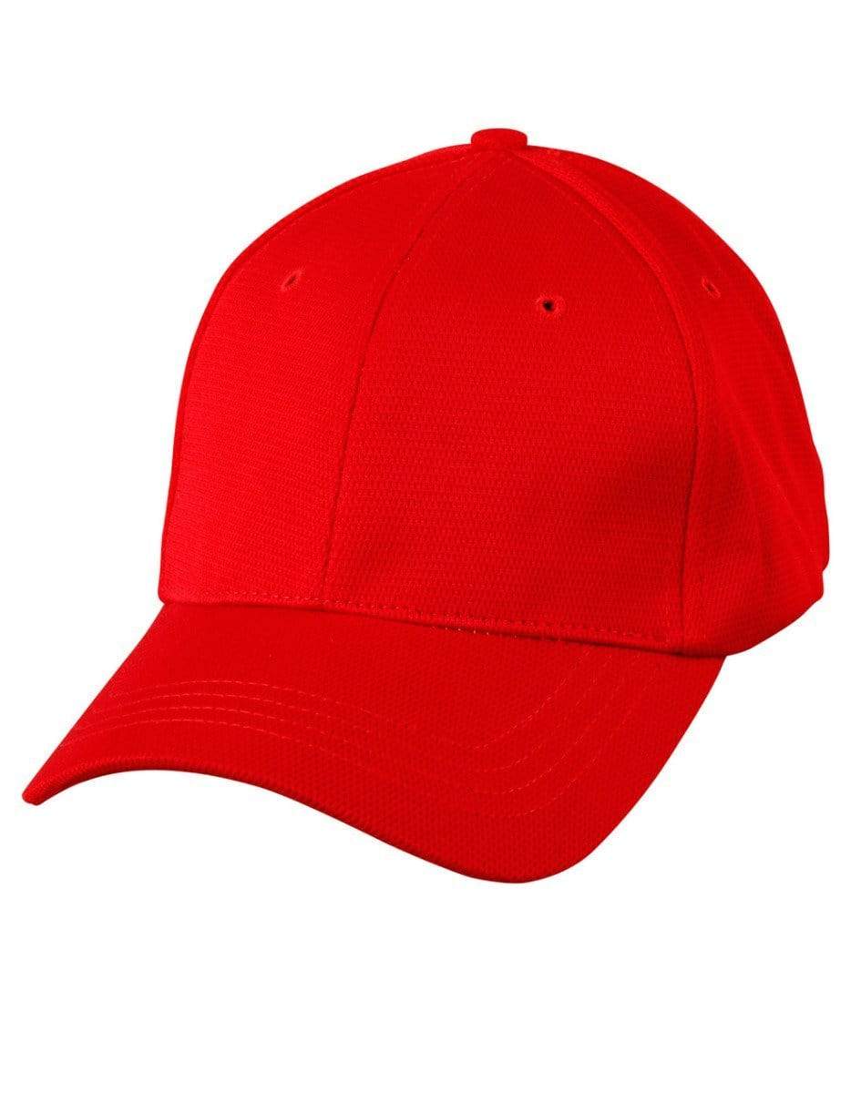Pique Mesh Cap CH77 Active Wear Australian Industrial Wear Red One size 
